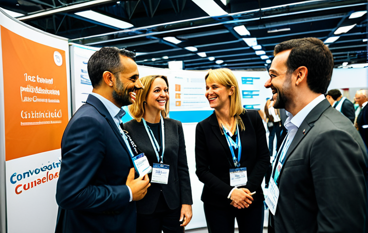 장애인상담사 경력 개발 - **Prompt:** A diverse group of professional counselors networking at a conference in Madrid, Spain. ...