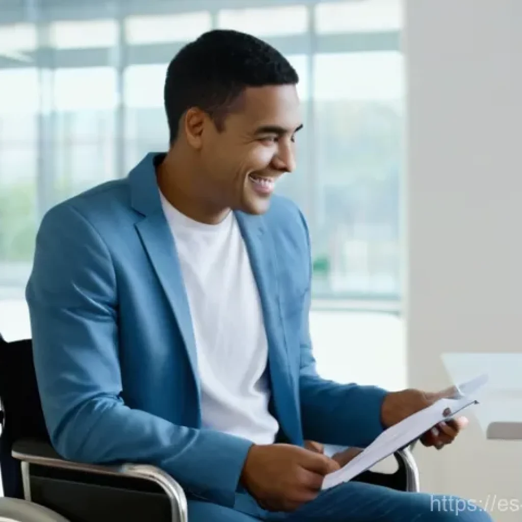 장애인상담사 면접 합격 팁 - **Prompt:** A compassionate and attentive disability counselor, an adult woman in her late 30s with ...