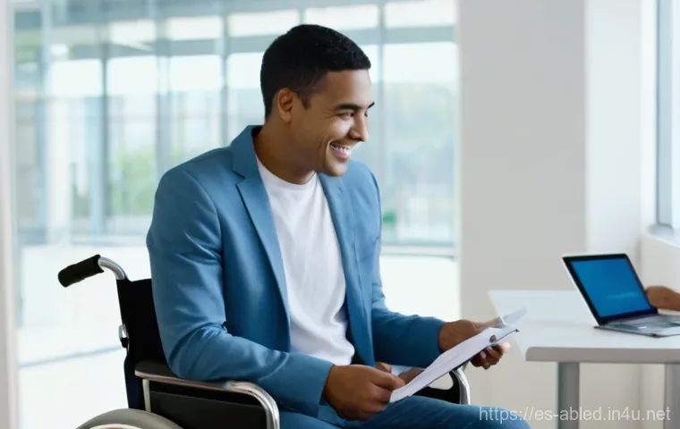 장애인상담사 면접 합격 팁 - **Prompt:** A compassionate and attentive disability counselor, an adult woman in her late 30s with ...