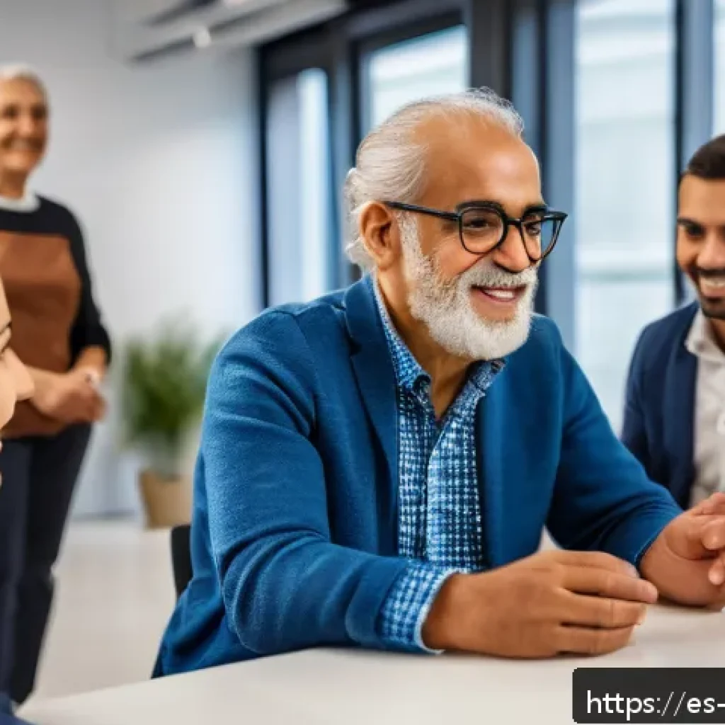 장애인상담사 자격증의 장점 - A compassionate professional advisor interacting warmly with a diverse group of people with disabili...